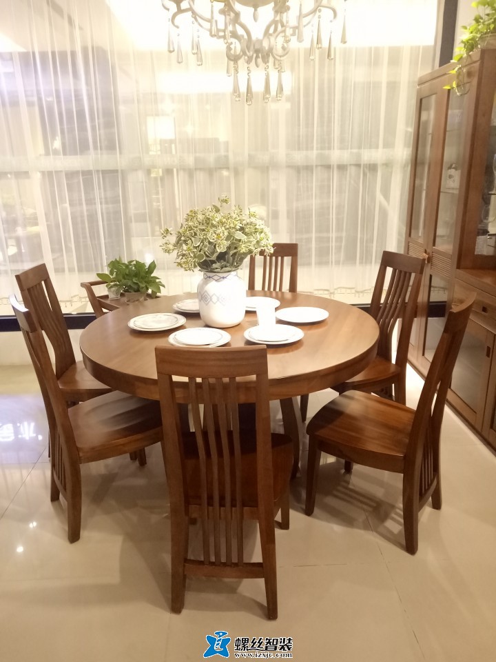 柏森家具 圆餐桌t2108 椅子p2103
